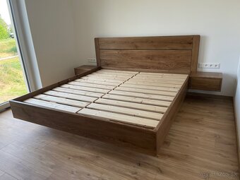 Dubová posteľ s úložným priestorom - levitujúci dizajn - 5