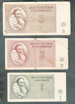 Staré bankovky KOMPLET SESTAVA židovského ghetta TEREZÍN, or - 5