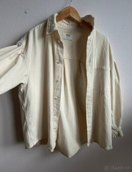 Krémová oversize košela Bershka - 5