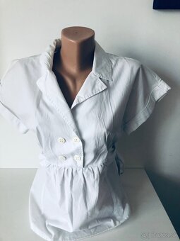 2x elegantné bavlnené blúzky ZARA vel S - 5