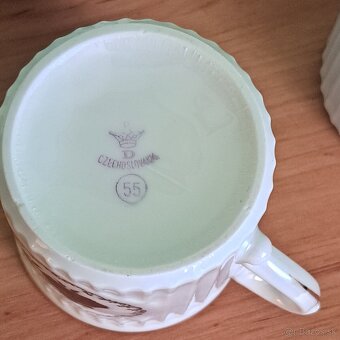 Šálky s motívom Rokoko Dubí Czechoslovakia - 5