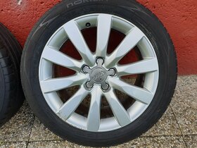 Alu disky Audi 5x112 R17 + Letné pneu 225/50 ZR17 - 5