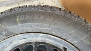 Zimné pneumatiky na plecháčoch - 185/65 R15, disk 5x112 - 5