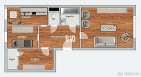 3 izbový byt - výborný potenciál - loggia - krásny výhľad - 5