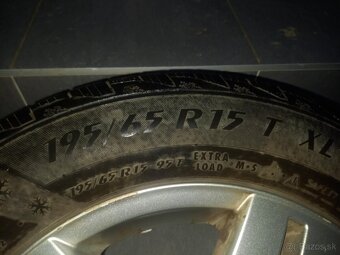 originál disky r15 Volkswagen 4 na zimných pneumatikách - 5