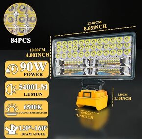 Led svetlo na batérie Dewalt (bez kufríka) - 5