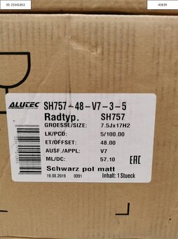 Škoda Fabia, Rapid, Scala alu disky 5x100 R17 ET48 7,5J 1253 - 5