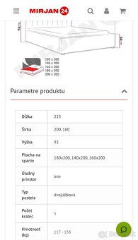 Manželská čalúnená posteľ 160x200 - 5