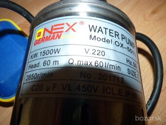 Predam nove hlbinne cerpadlo ONEX,1500 watt,Plavak - 5