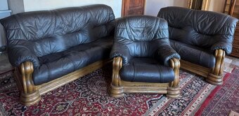 Rustikální kožená sedací souprava,6089 - 5