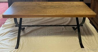 konferencny stolik, masiv, kovanie, v 50, d 115, h 47 cm - 5
