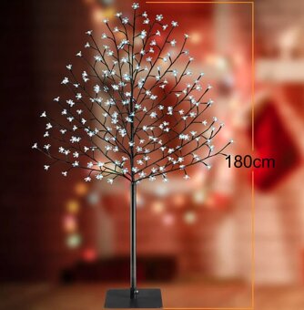 Svietiaci strom čerešňa 180 a 220 cm - teplá a studená biela - 5