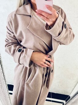 Damsky elegantny kabat Latte - 5