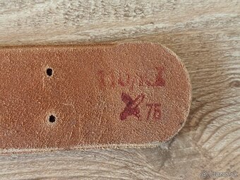 Vojenský opasok, remeň ČSĽA kožený, originál vz.60 nový - 5