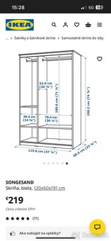 Šatníková skriňa IKEA - 5