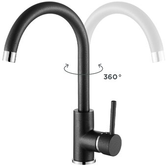 Matná čierna drezová batéria Concept - 5