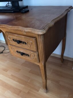 Starý drevený písací stôl - 5