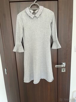 Esmara damske midi zimne saty, sive, dlhy rukav S/M - 5