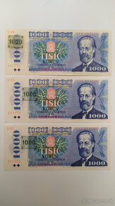 Bankovky 1000 Kčs UNC, rôzne typy a série - 5