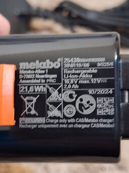 metabo 12v nabíjačka + 2 akumulátory - 5