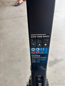 POUŽÍVANÝ RUČNÝ PALETOVÝ VOZÍK GÜDE GHW 2000 BASIC - 5