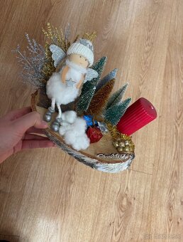 Vianočná dekorácia handmade na dreve - 5