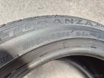 215/45 r16 letné 4 ks BRIDGESTONE - nejazdené - 5