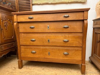 Dubová veľká komoda šuflíková - 5