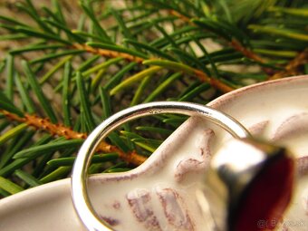 Strieborný prsteň s kameňom Rubín, Ag 925 - 5