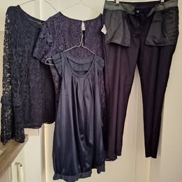 Dámske modré čipkované šaty, topy, nohavice - 5