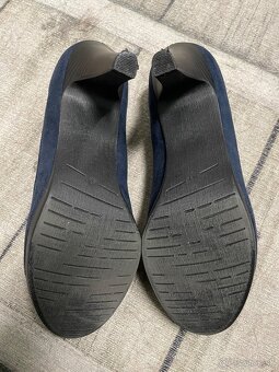 Modré semišové lodičky - 5