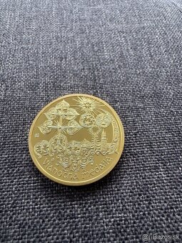 Medaila mosadzná pozlátená - Vianočná medaila v kapsli 19 g - 5