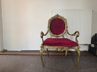 Starožitné křeslo mosazné - 5