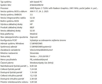 Notebook HP 255 G10 (818A5EA) strieborný - 5