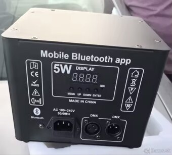 Laser RGB silný 5W - Bluetooth, plnofarebný - 5