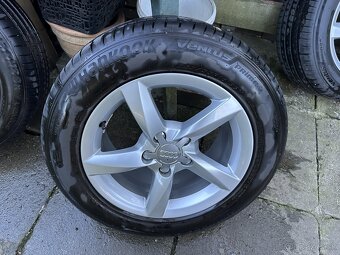 Disky originál Audi R16 5x112 + letné pneu - 5