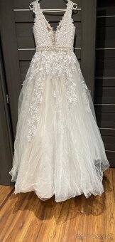 Predám svadobné šaty s vlečkou - 5