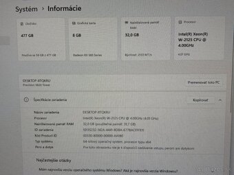 #122 Dell 5820/Xeon E2125/32GB DDR4/RX580 8GB/W11 - 5