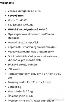 Detská elektrická motorka BMW S1000RR - 5