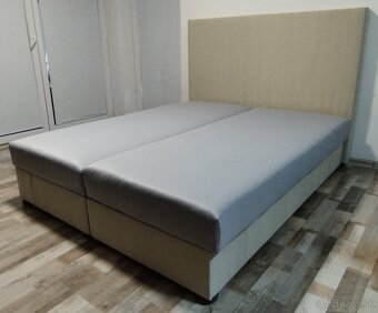 manzelska postel bezovo siva , 160x195x46 cm - 5