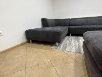 Čierna rohová sedacia súprava - 5