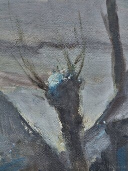 Zimná krajina s chalúpkou - 5