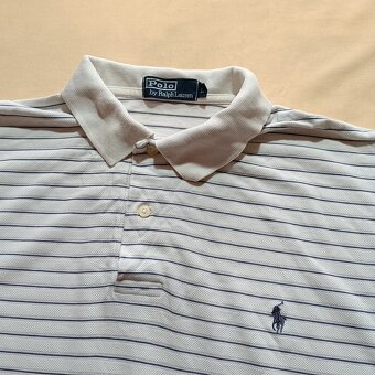 Polo Ralph Lauren biela polokošeľa s krátkym rukávom pruhy L - 5