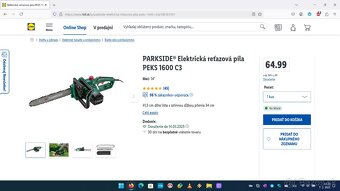 Elektrická reťazová píla PARKSIDE 1600W - 5