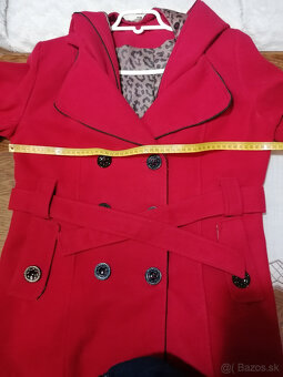 Červený kabát s tigrovinou veľ. XL - 5