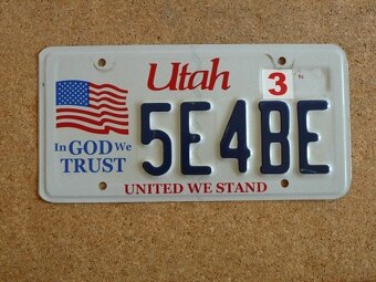 USA SPZ, 4x Utah originál... - 5