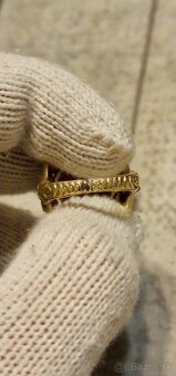 Starožitný zlatý pánsky prsteň Rakúsko Uhorsko - 5