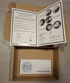 Strieborné mince - Fauna a Flóra na Slovensku + Pamätný list - 5