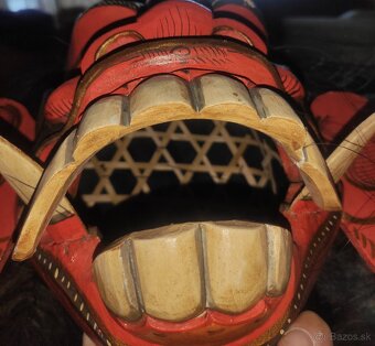 Okultná Indonézska drevená vyrezávaná maska Boha - 5