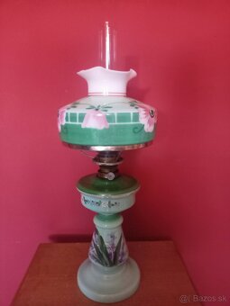 Sklenená petrolejová lampa. - 5